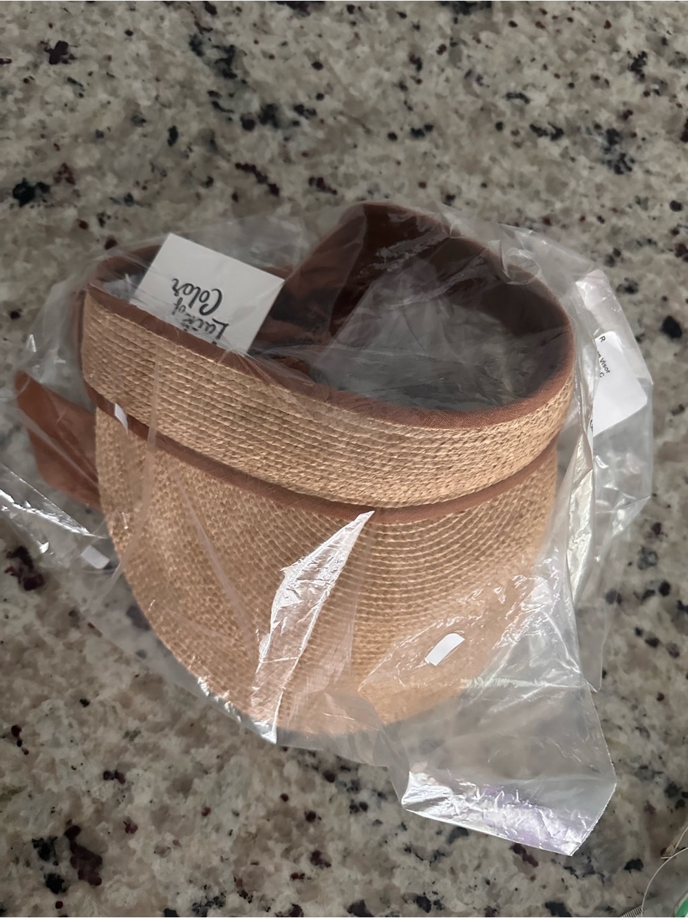 Lack Of Color Linen Visor in Natural And Cinnamon - Picture 3 of 6